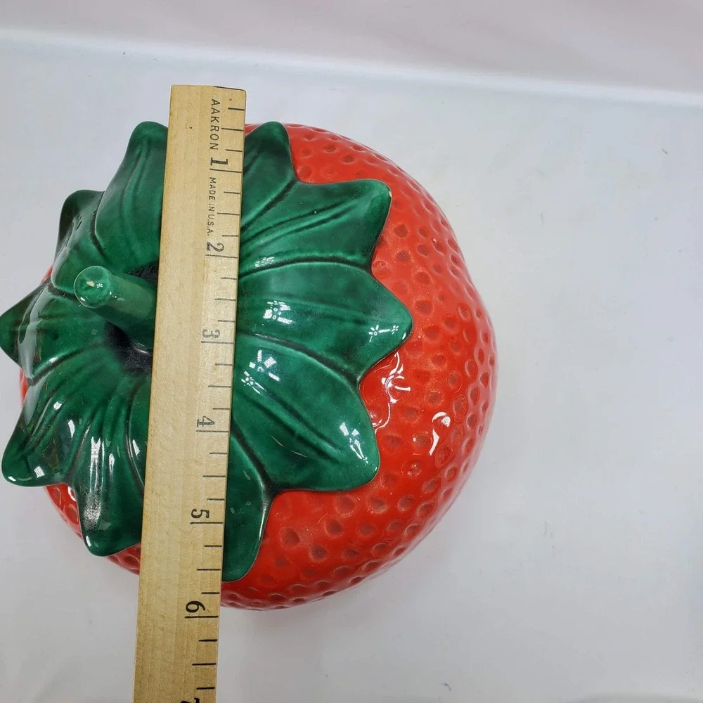 Marcia of California Strawberry Cookie Jar Red Vintage MCM Ceramic‎ USA